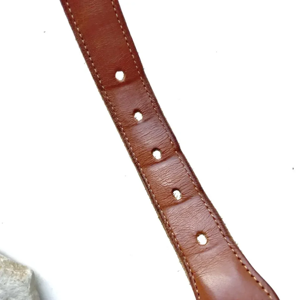 Vintage Coach Black Web Leather Belt Brass Buckle Mens Unisex Rugged Prep 3819